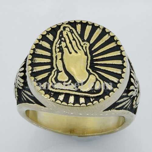 FSR14W29G put palms together devoutly prayer ring